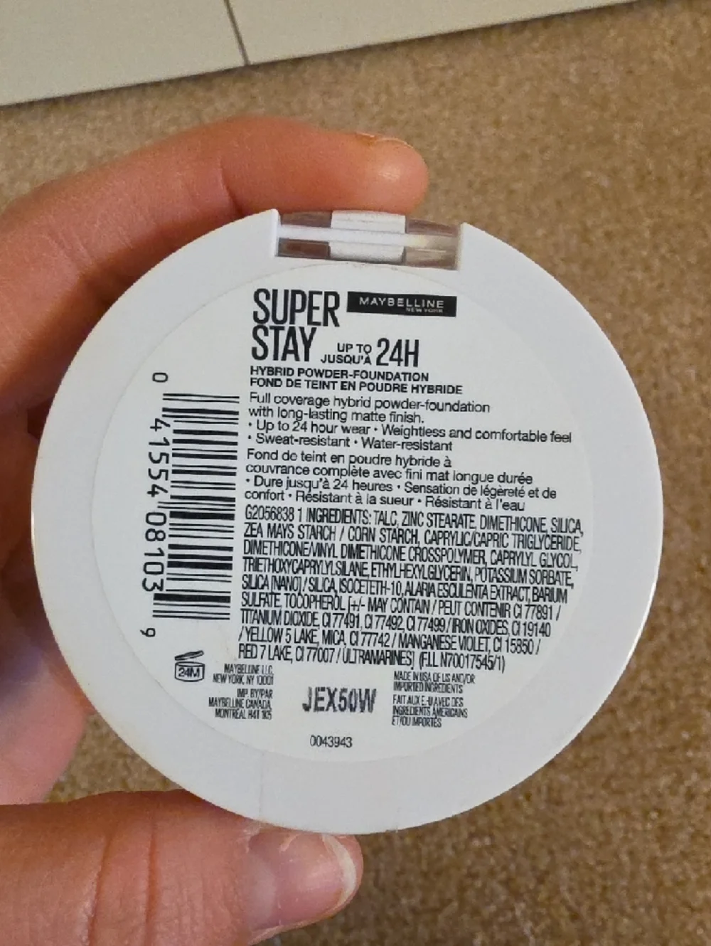 Maybelline SuperStay Powder & Eraser Concealer with Pink Falscara Box